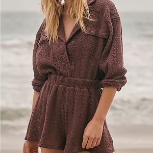 Free People Beach Ryan romper in plum jam